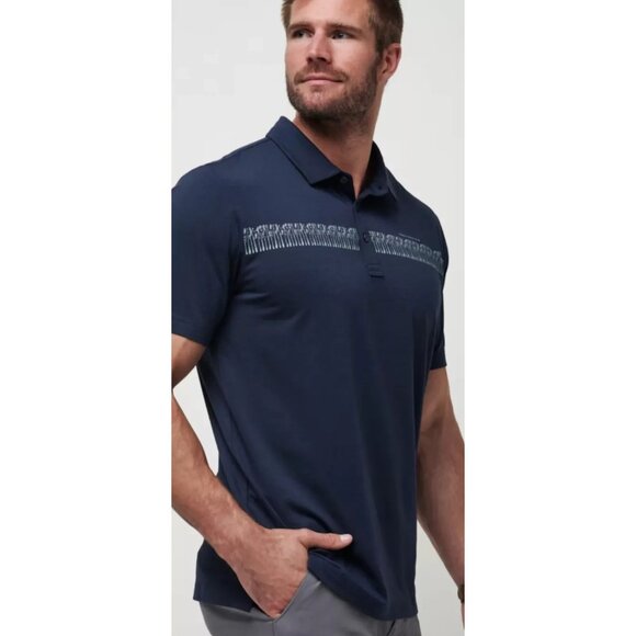 Travis Mathew Mens Blue Performance Golf Polo Size XXL Mood Lighting Preppy - Picture 1 of 8